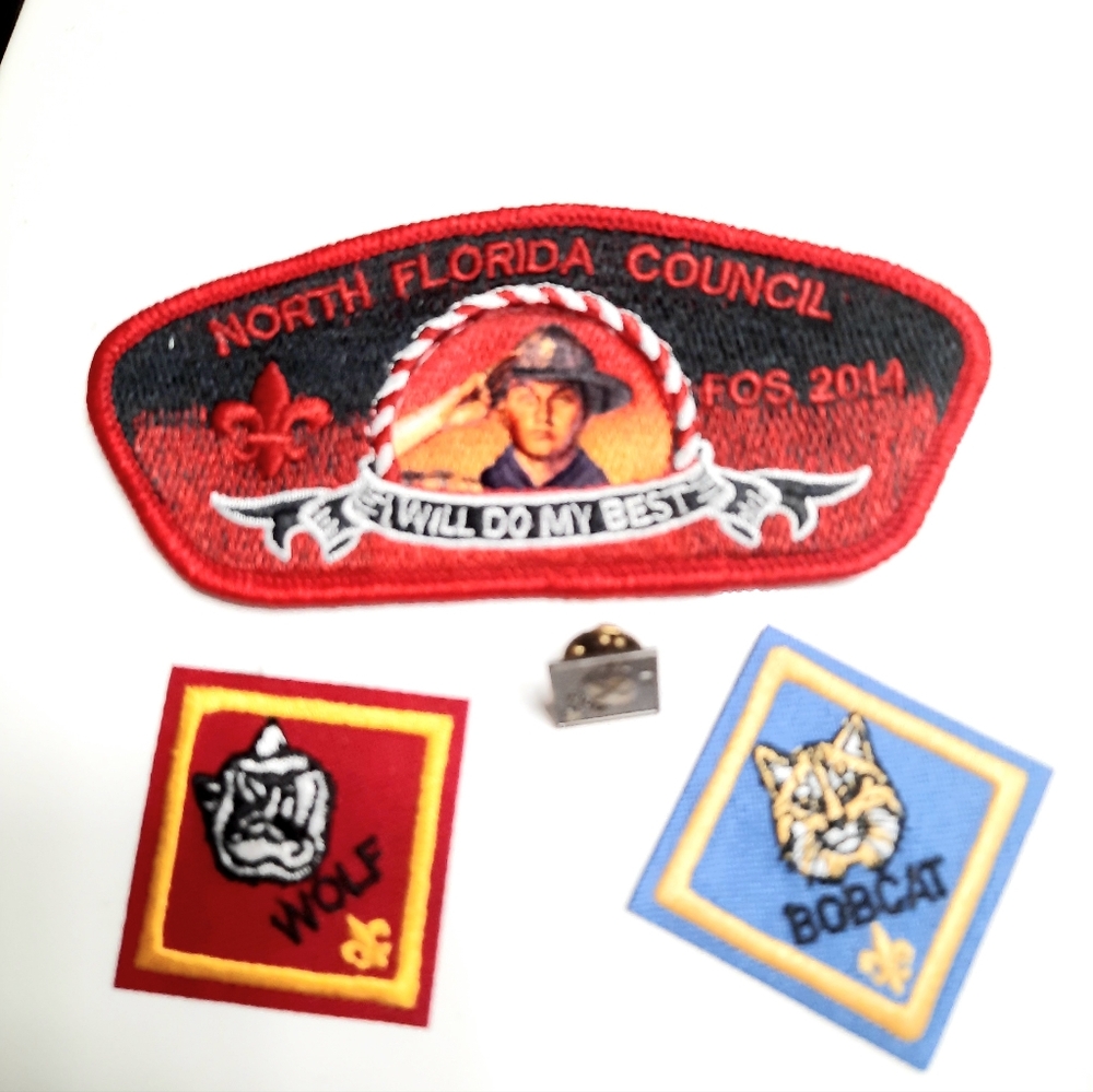 North Florida Boy Scout Patches NF Counsil 20 Wolf Bobcat Wolf Pin 2014 Badges